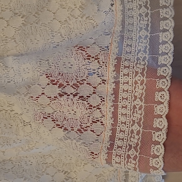 LIKE NEW Anthropologie One September White and Pink Sleeveless/Lace/Peplum Tank - Picture 9 of 11